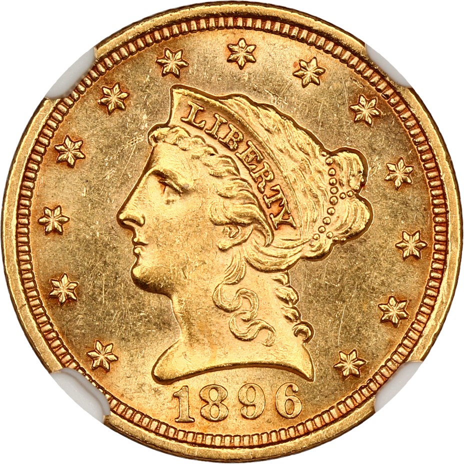 image for: 1896 $2 1/2 NGC MS63