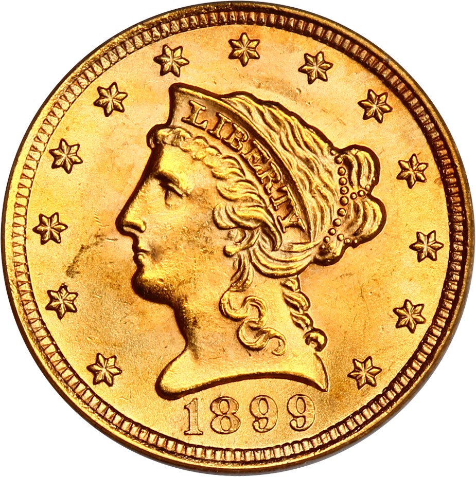 image for: 1899 $2 1/2 PCGS MS64