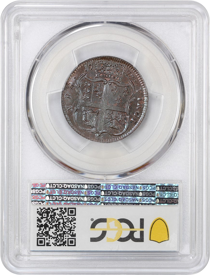 image for: 1773 Virginia Halfpenny PCGS MS64 BN (No Period)