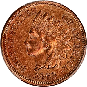 image for: 1868 1c PCGS XF Details (Surfaces Smoothed)