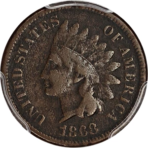 image for: 1868 1c PCGS Fine Details (Environmental Damage)