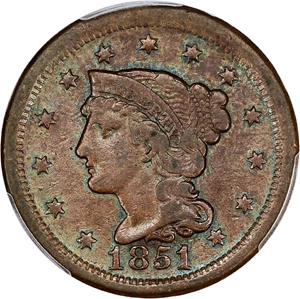 image for: 1851/81 1c PCGS XF Details (Cleaned)