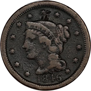 image for: 1846 1c PCGS Fine Details (Tall Date, Damage)