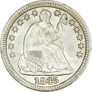 image for: 1845 H10c PCGS/CAC MS66+