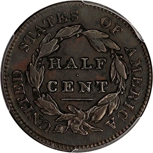 image for: 1829 1/2c PCGS VF Details (Graffiti)