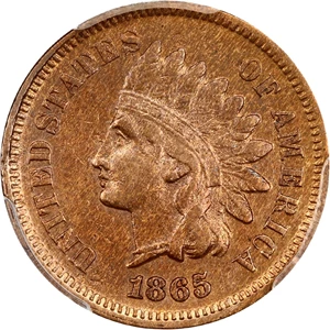 image for: 1865 1c PCGS VF Details (Fancy 5, Cleaned)