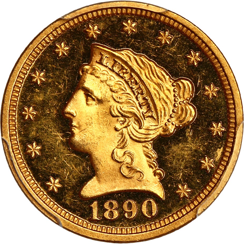 image for: 1890 2 1/2 PCGS/CAC Proof 62 DCAM