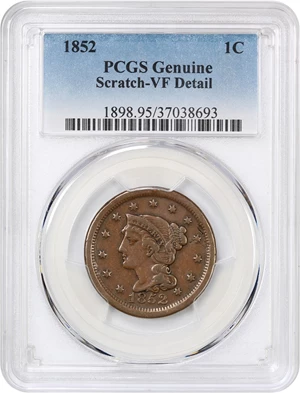 image for: 1852 1c PCGS VF Details (Scratch)