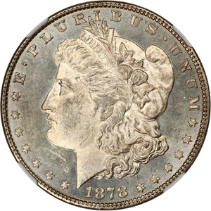 image for: 1878 8TF $1 NGC MS62 PL