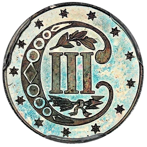 image for: 1863/2 3cS PCGS/CAC Proof 66+ CAM