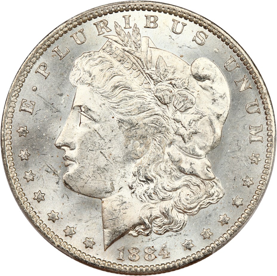 image for: 1884-O $1 PCGS MS63 (VAM-25 Date in Denticles)