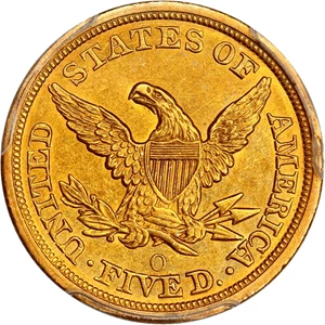 image for: 1846-O $5 PCGS AU58 ex: The Blue Hill Collection