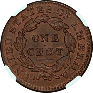 image for: 1831 1c NGC/CAC MS64+ BN (Large Letters)