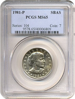 image for: 1981-P SBA$ PCGS MS65