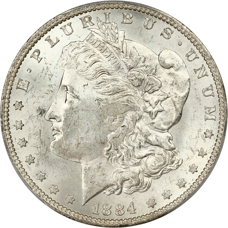image for: 1884-O $1 PCGS MS62 (VAM-25 Date in Denticles)