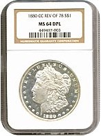 image for: 1880/79-CC $1 Reverse of 1878 NGC MS64 DMPL