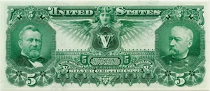 image for: FR. 268 1896 $5 Silver Certificate PMG About Unc 58
