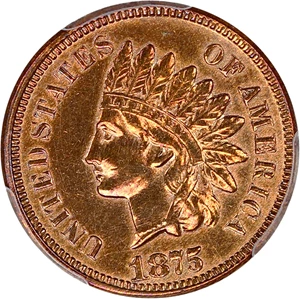 image for: 1875 1c PCGS AU Details (Polished)