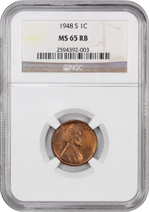 image for: 1948-S 1c NGC MS65 RB