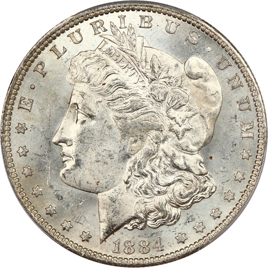 image for: 1884-O $1 PCGS MS63 (VAM-25 Date in Denticles)