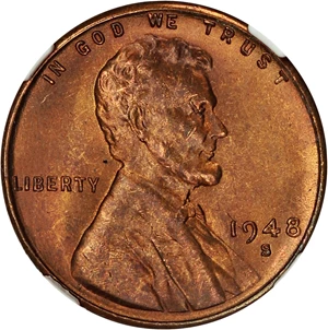 image for: 1948-S 1c NGC MS65 RB