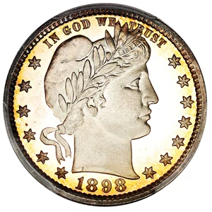 image for: 1898 25c PCGS/CAC Proof 68 DCAM
