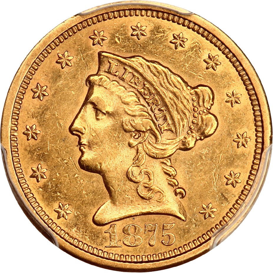 image for: 1875-S $2 1/2 PCGS AU55