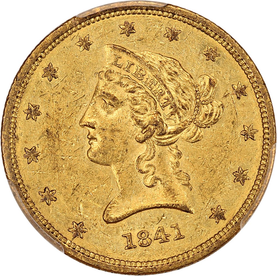 image for: 1841 $10 PCGS/CAC AU58+