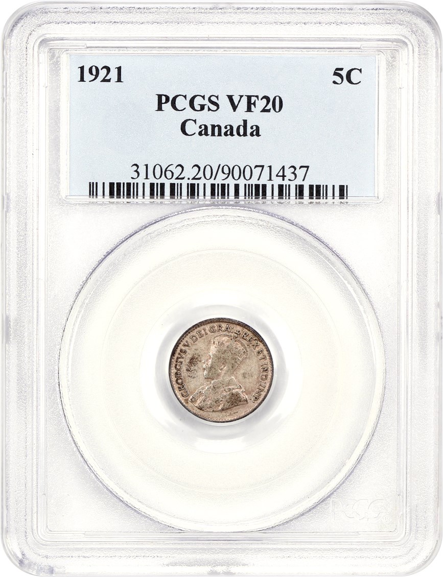image for: Canada: 1921 5C PCGS VF20