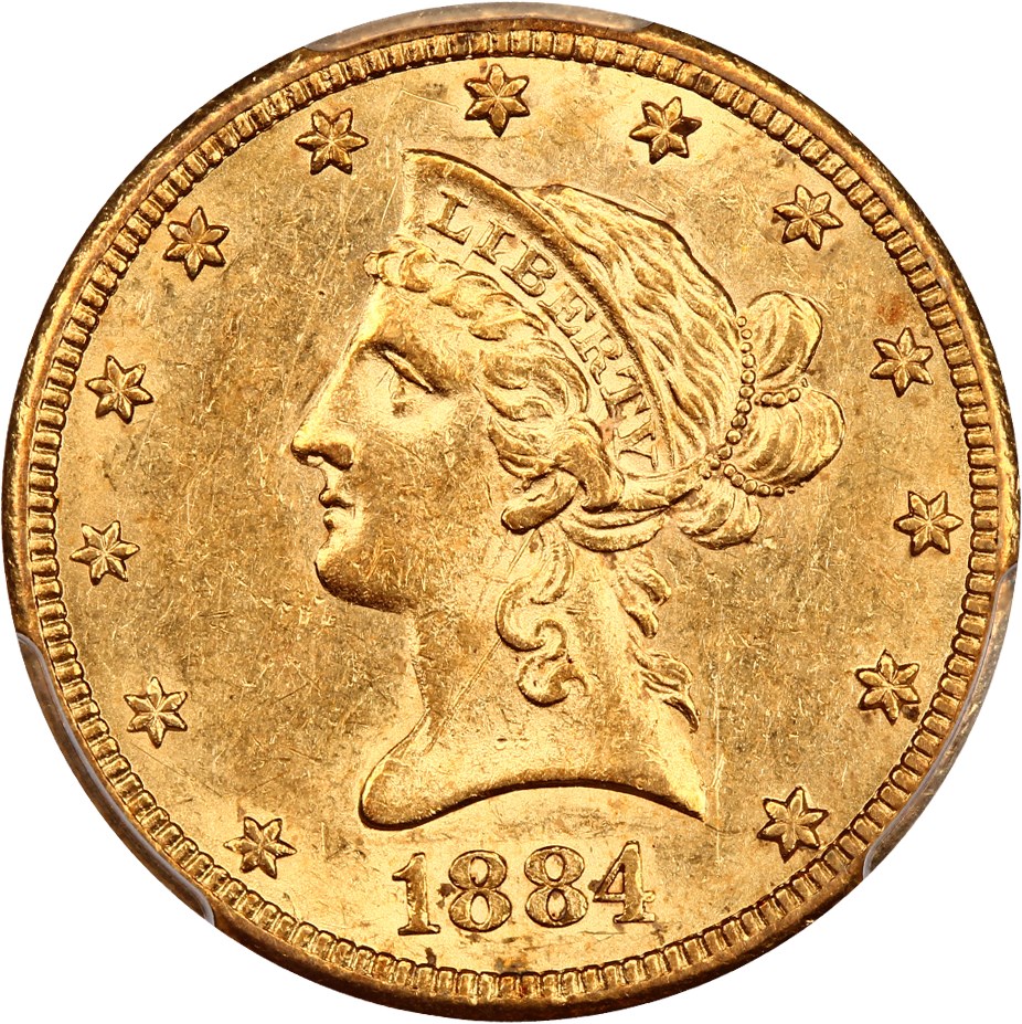 image for: 1884-CC $10 PCGS AU55