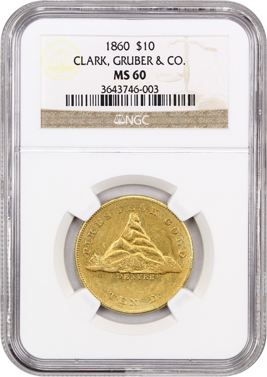 image for: 1860 Clark, Gruber & Co. $10 NGC MS60