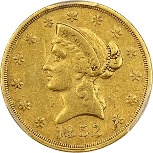 image for: 1852 Wass Molitor & Co. $10 PCGS XF40 (Small Head)