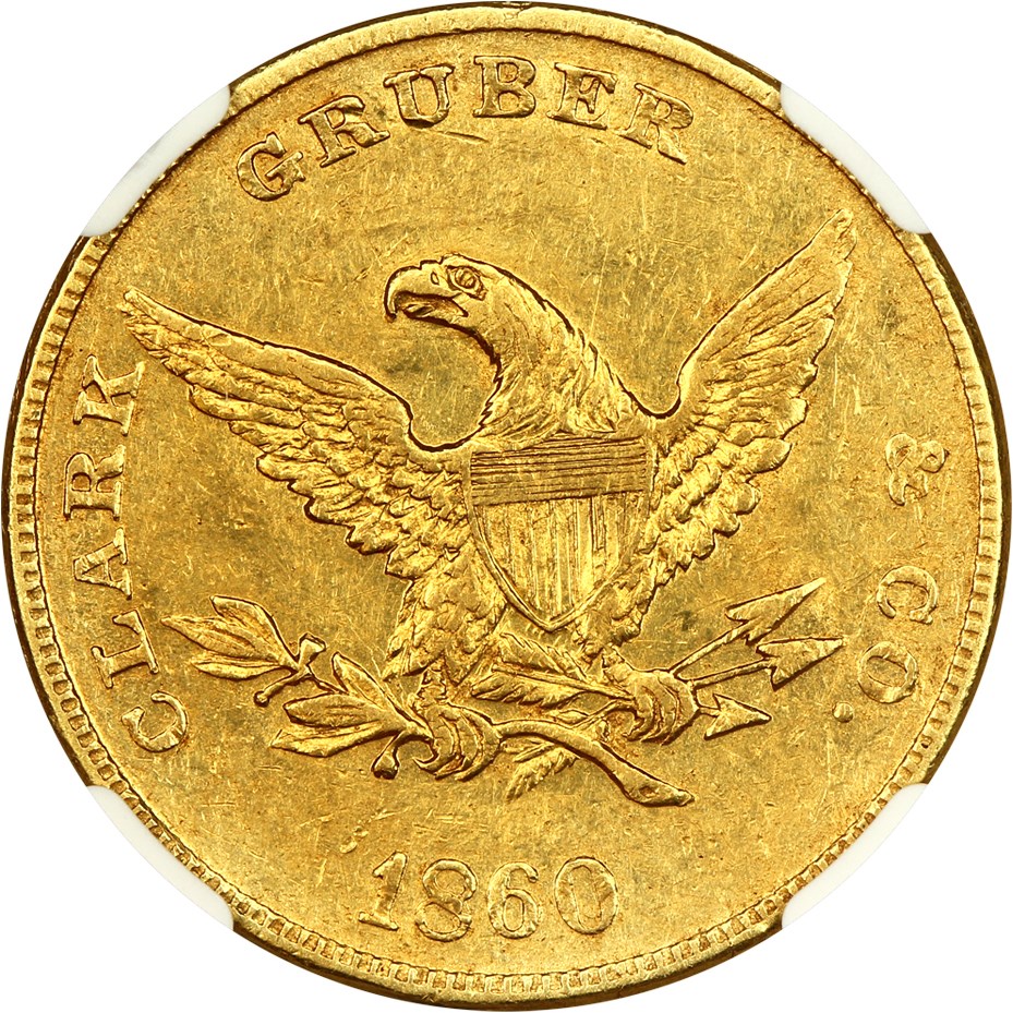 image for: 1860 Clark, Gruber & Co. $10 NGC MS60