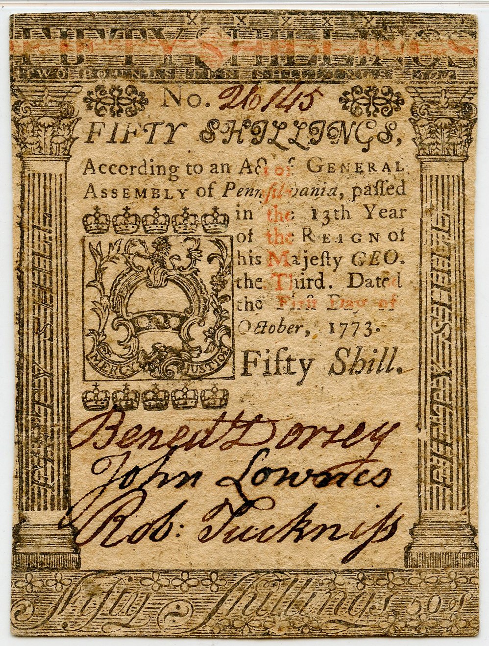 image for: Pennsylvania FR. PA170 50s October 1, 1773 PMG About Unc 55