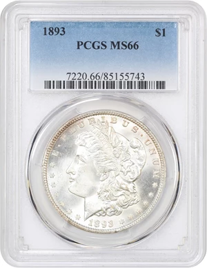 image for: 1893 $1 PCGS MS66