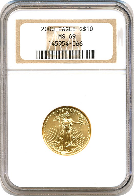 image for: 2000 $10 Gold Eagle NGC MS69 