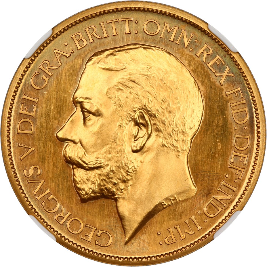image for: Great Britain: 1911 Gold 5 Sov NGC Proof 64