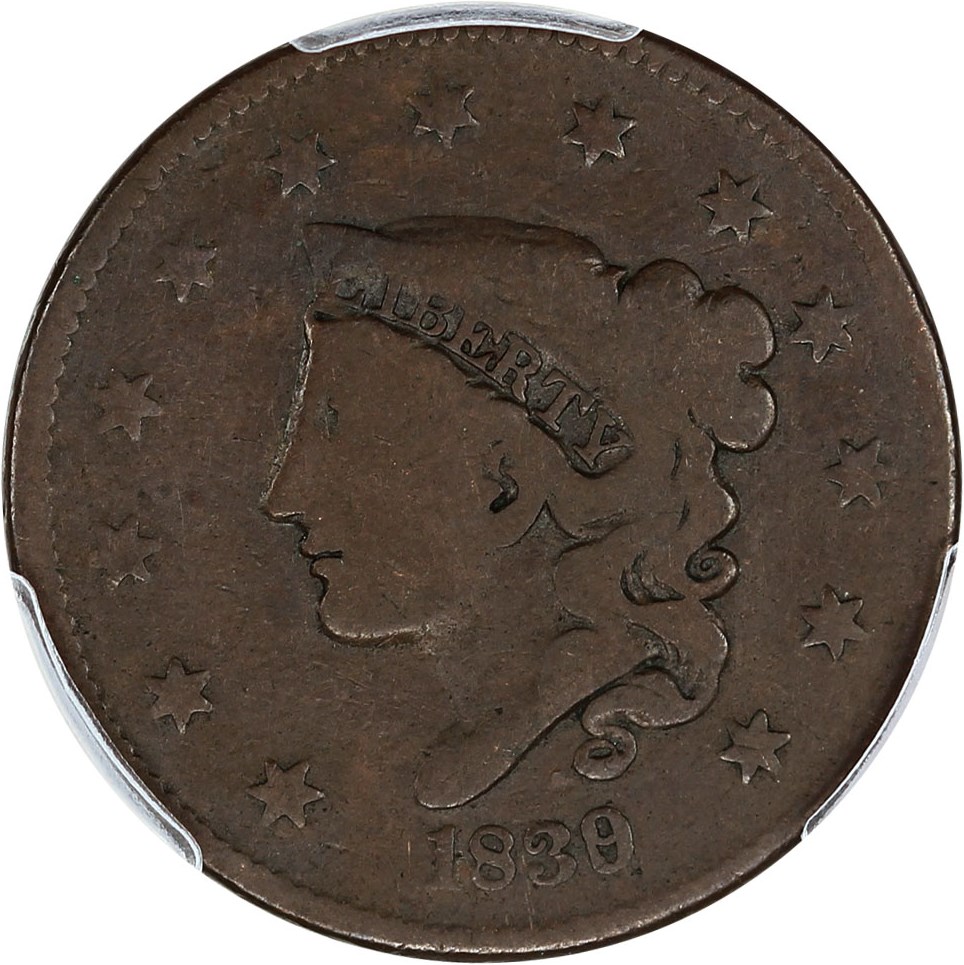 image for: 1839/6 1c PCGS/CAC Good-04 