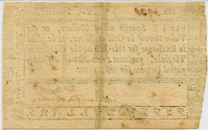 image for: Virginia FR. VA162 $50 October 5, 1778 PMG Very Fine 20 (Tape Repairs, Pinholes)