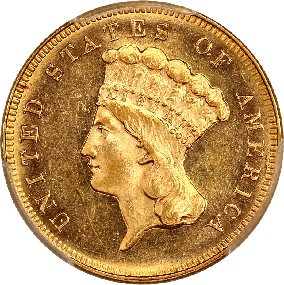 image for: 1883 $3 PCGS/CAC MS62