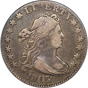 image for: 1803 10c PCGS/CAC VF25