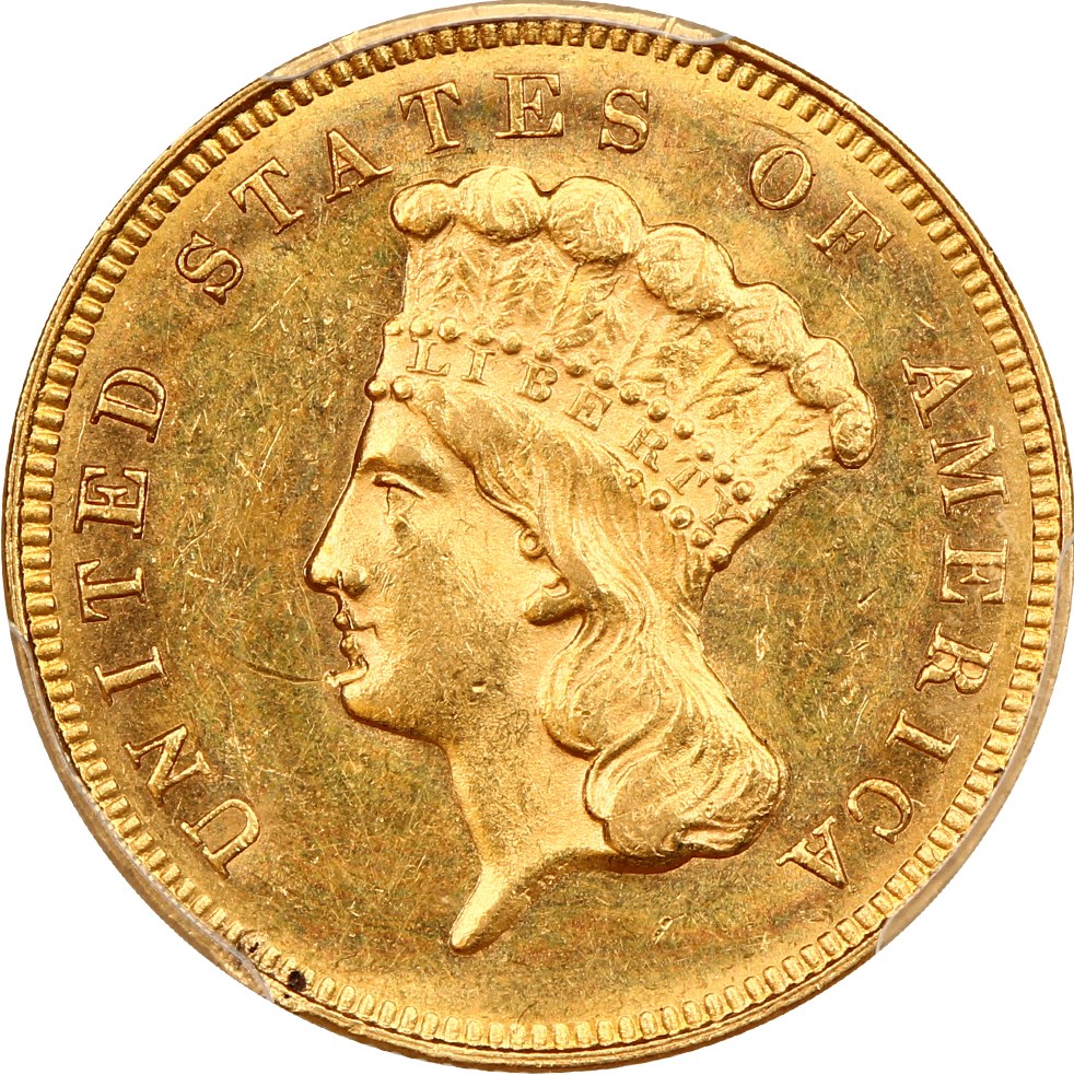 image for: 1880 $3 PCGS MS62