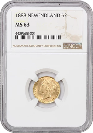 image for: Newfoundland: 1888 $2 NGC MS63