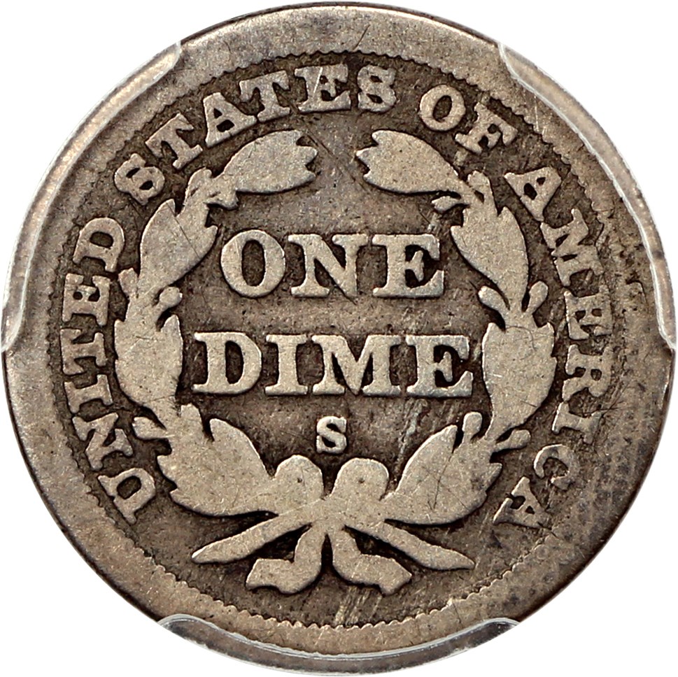 image for: 1858-S 10c PCGS/CAC Good-04