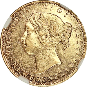 image for: Newfoundland: 1870 2 Dot $2 NGC AU58