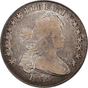 image for: 1803 $1 PCGS F15 (Small 3, B-5, BB-252, R-3)