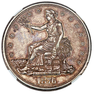 image for: 1876-CC Trade$ NGC AU53 (Doubled Die Reverse, FS-801)
