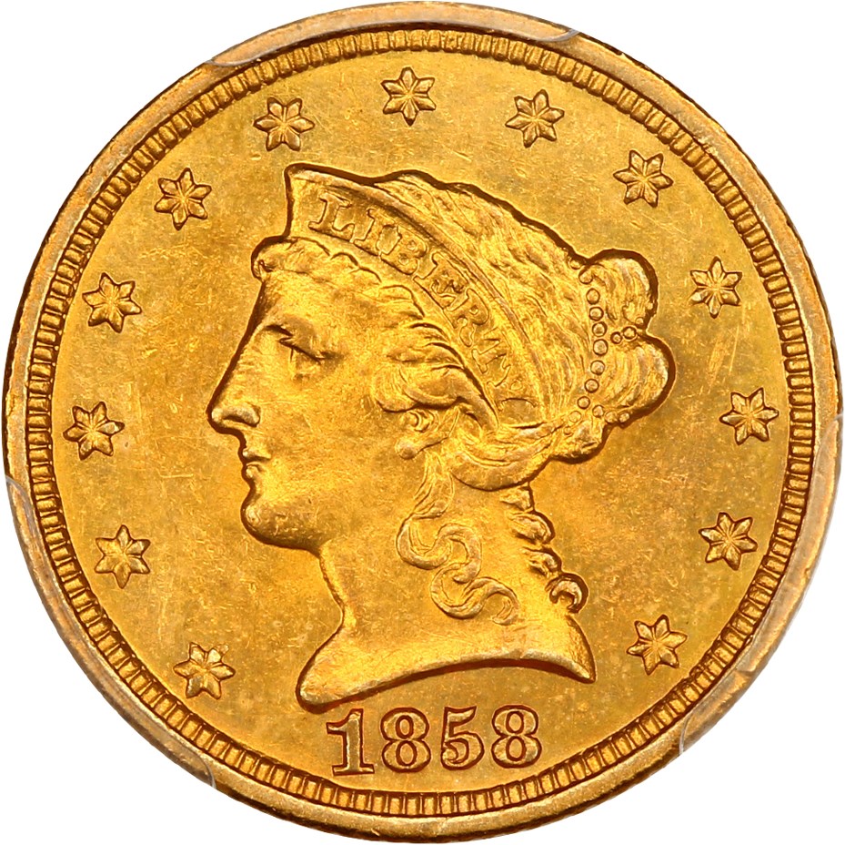 image for: 1858-C $2 1/2 PCGS MS61