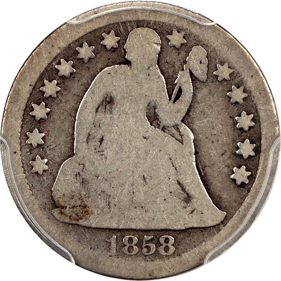 image for: 1858-S 10c PCGS/CAC Good-04