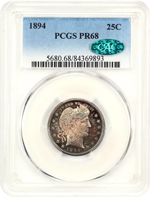 image for: 1894 25c PCGS/CAC Proof 68